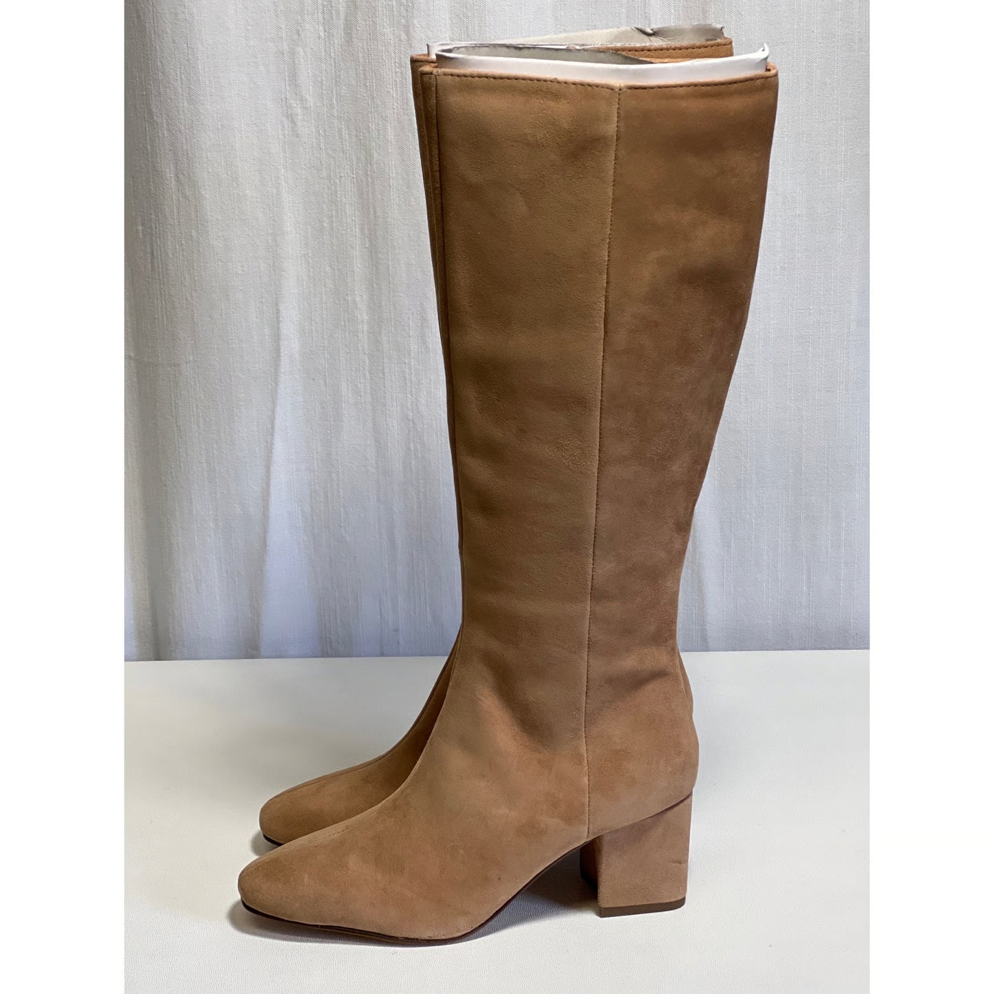 Ann Taylor 2.5” Block Heel Suede Tall Boots Women’s Dominican Sand