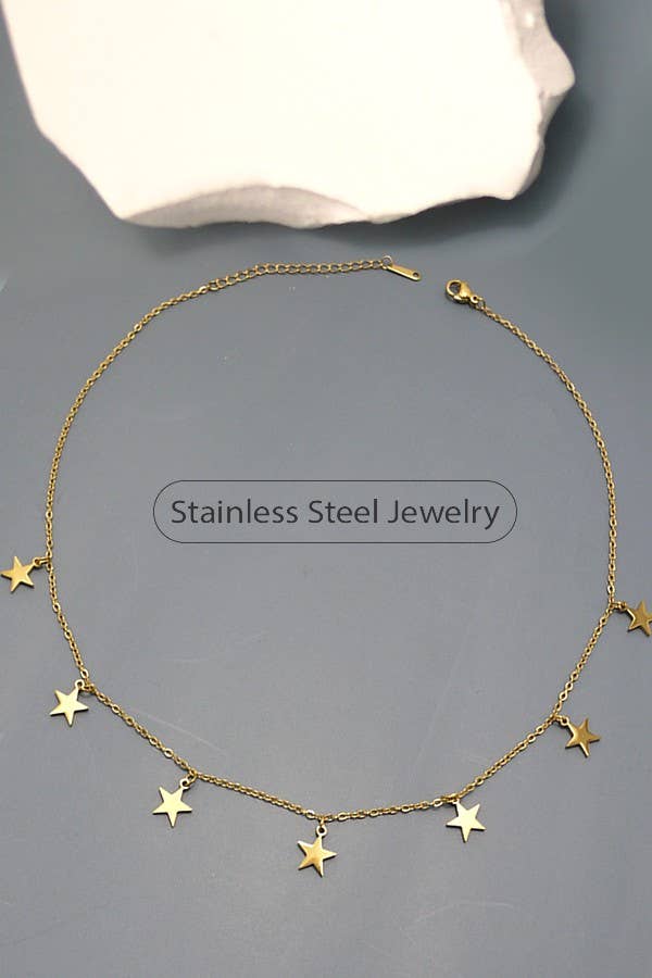 18K STAINLESS STEEL TARNISH FREE STAR NECKLACE