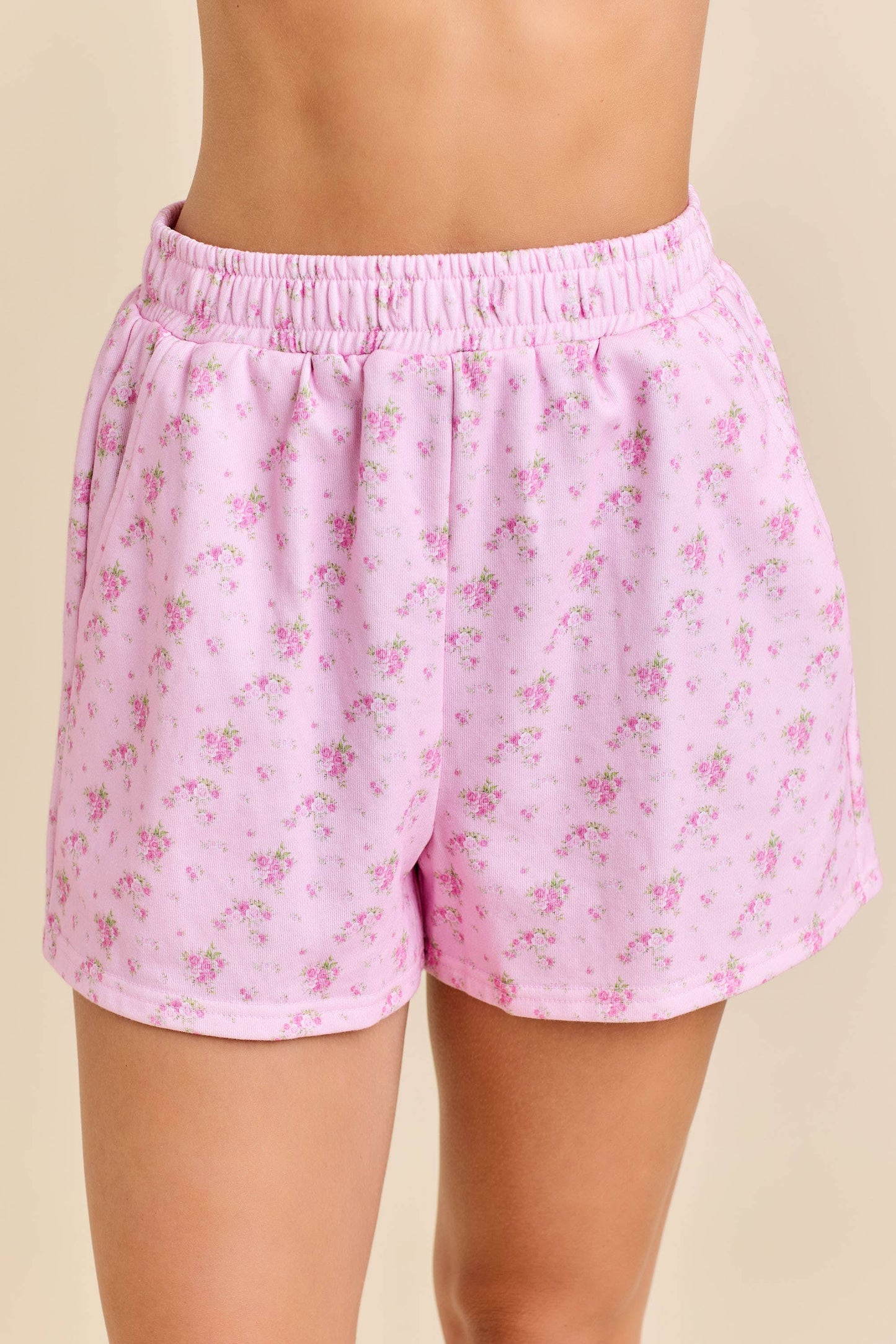 Floral Printed Hoodie And Short Set