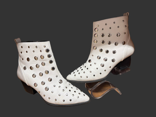Blanco Studded Booties
