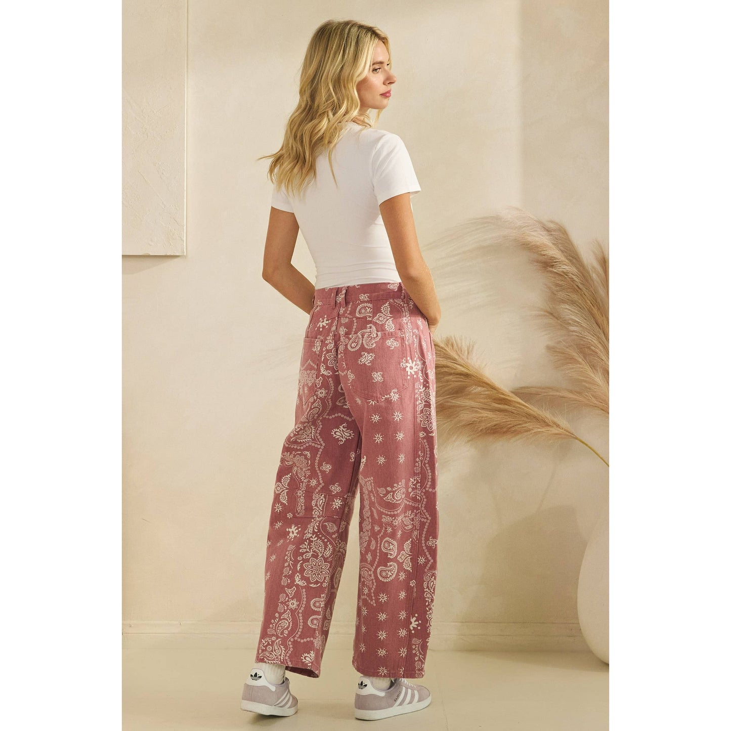 Paisley Printed Denim Pants