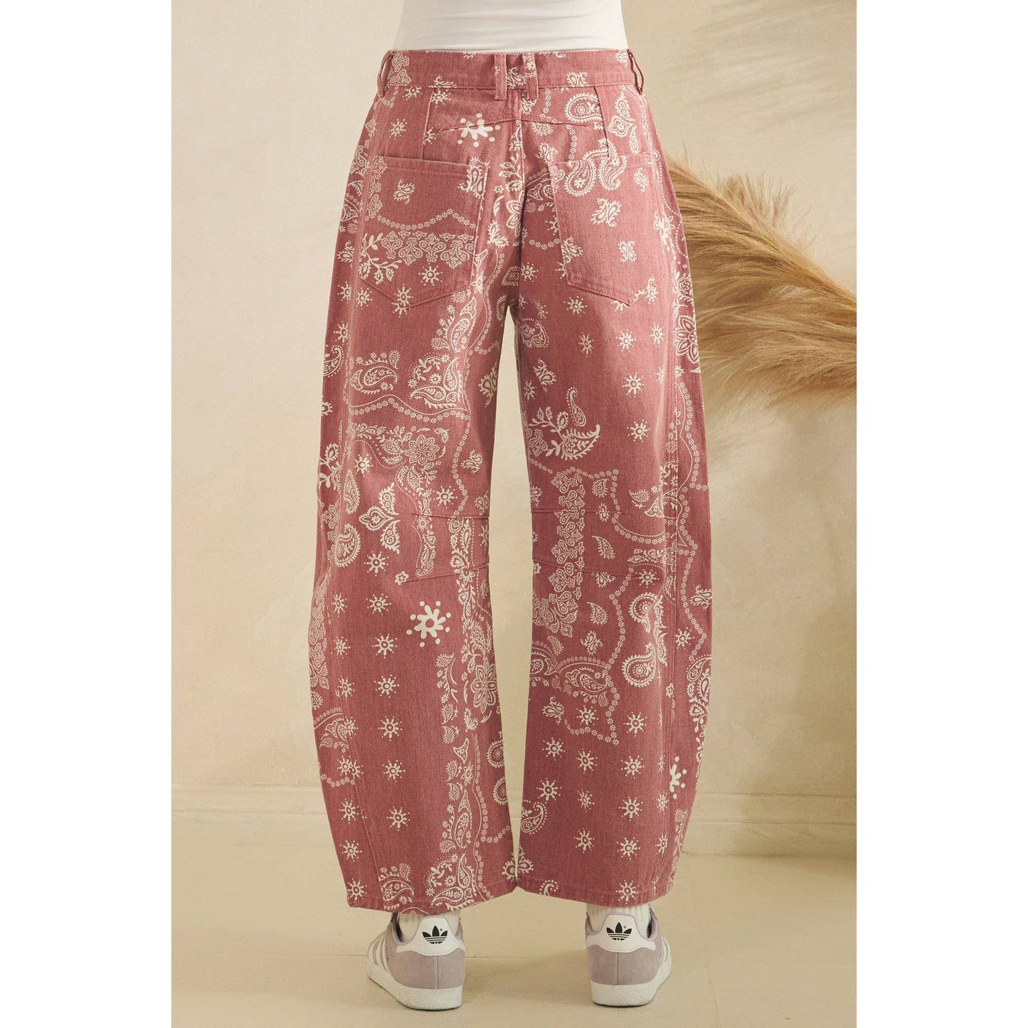 Paisley Printed Denim Pants