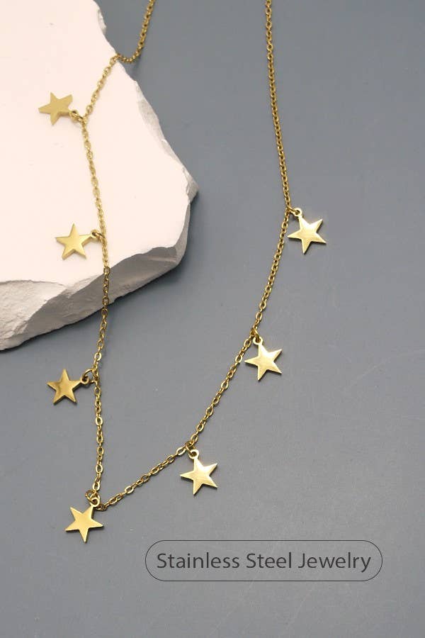 18K STAINLESS STEEL TARNISH FREE STAR NECKLACE
