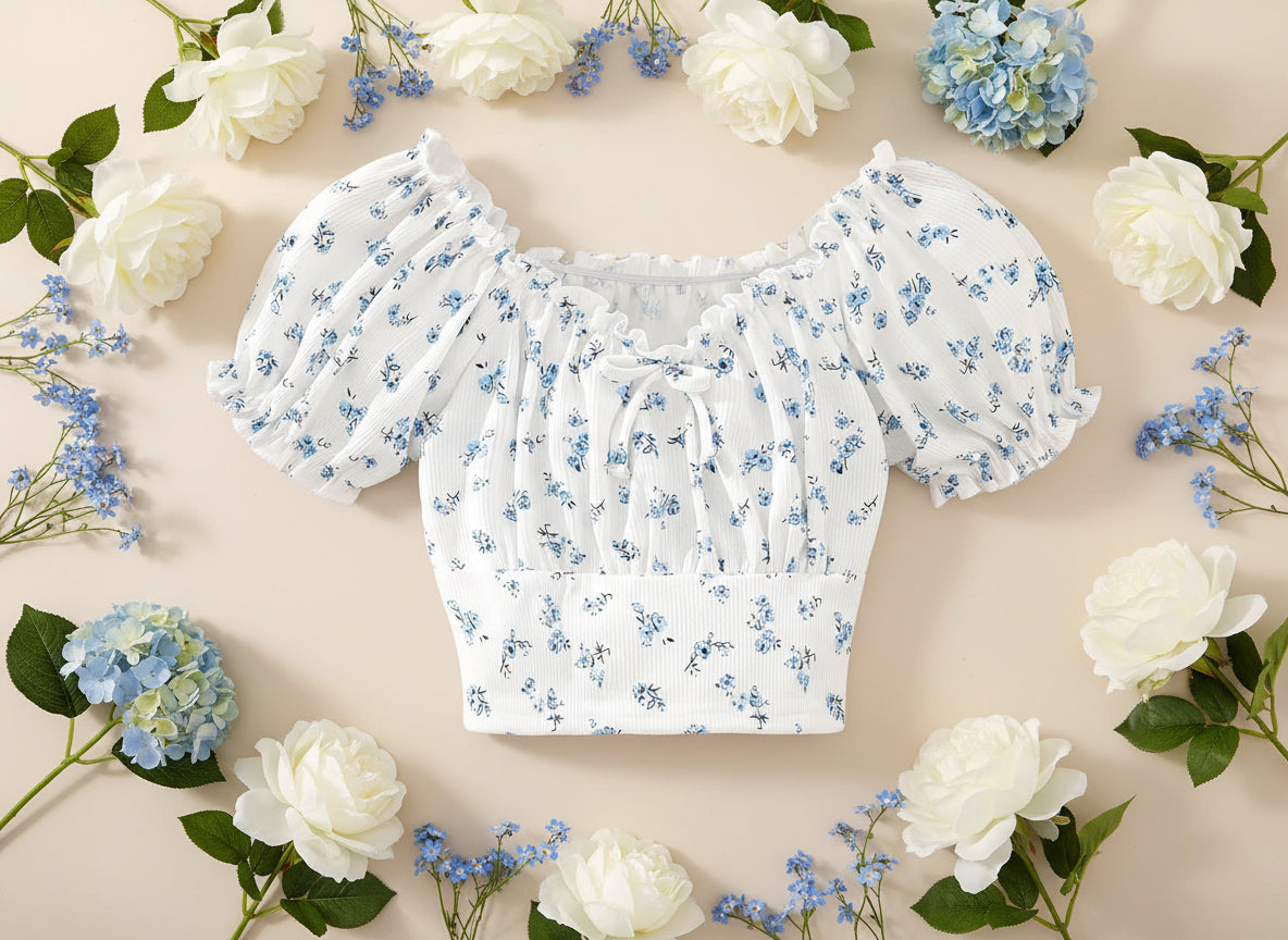 Blue Bonnets Peplum Top
