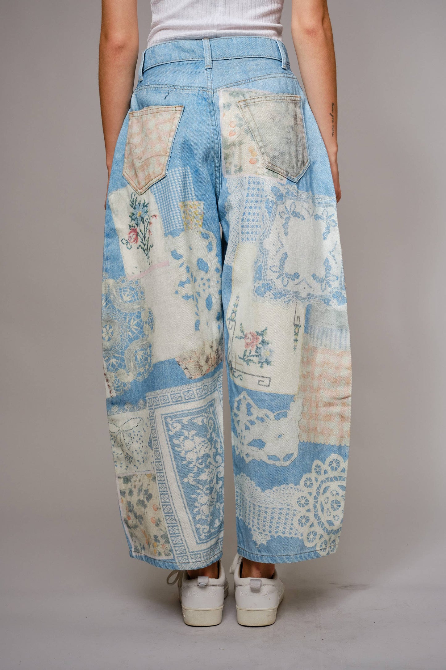 Emily Ann: Petticoat Patch Barrel Leg Jeans