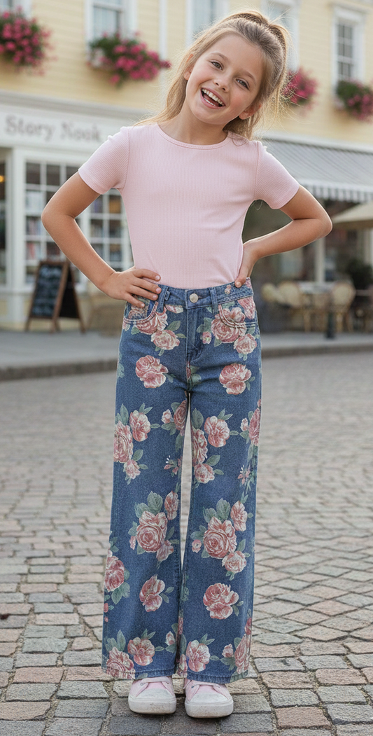 Southern Rose Adjustable Youth Denim