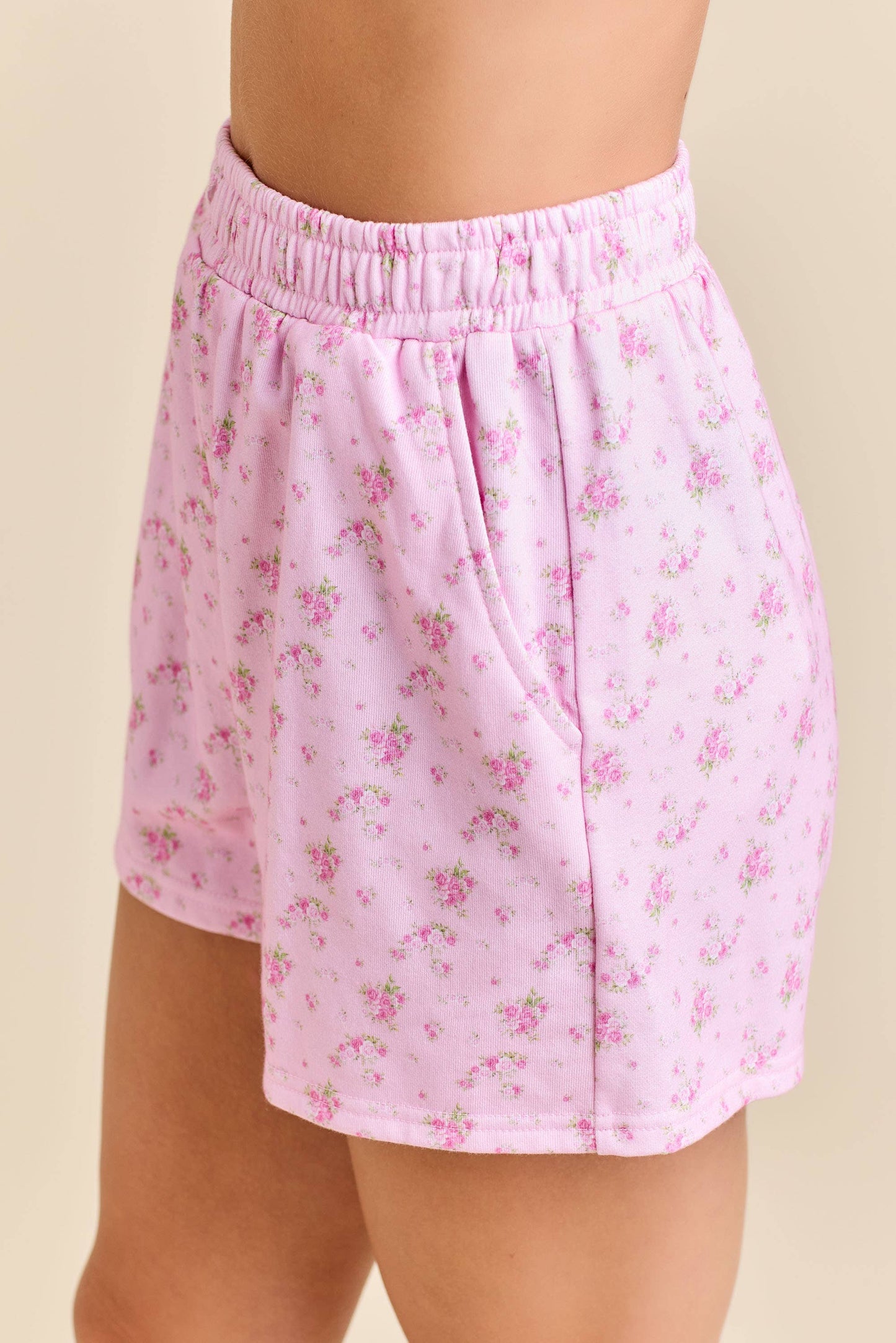 Floral Printed Hoodie And Short Set