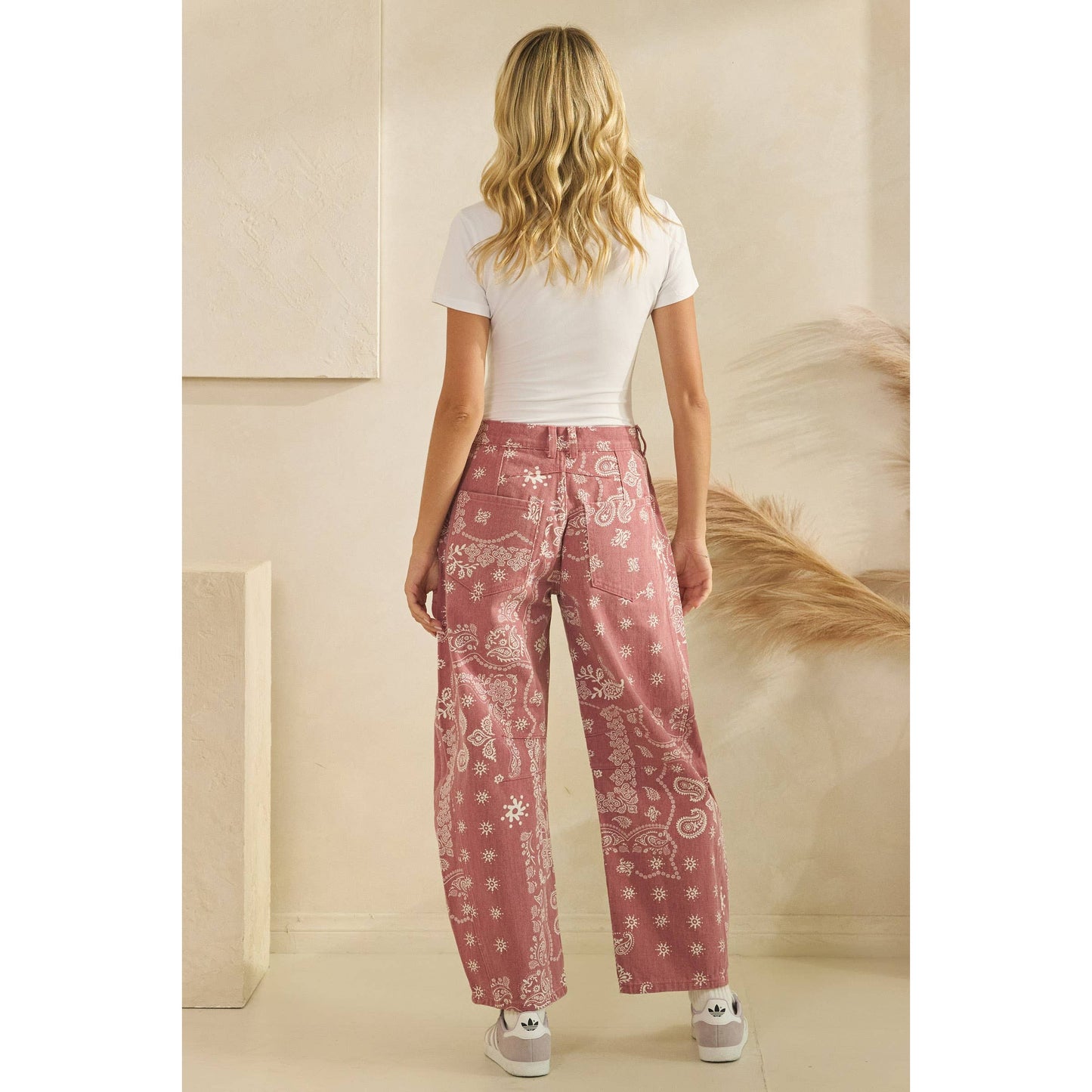 Paisley Printed Denim Pants