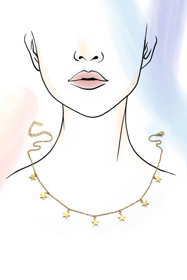 18K STAINLESS STEEL TARNISH FREE STAR NECKLACE