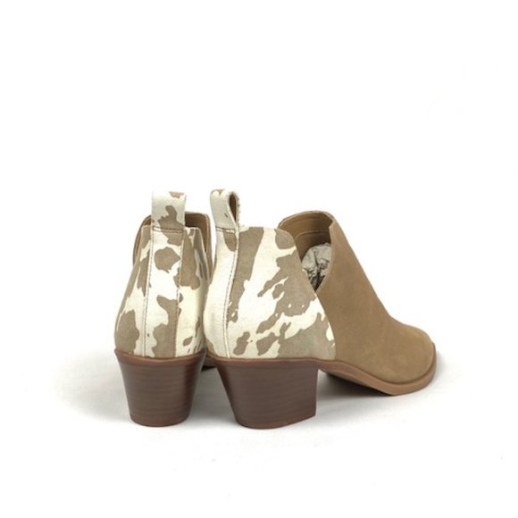 Satara Desert Multi Suede Cow Print Heel Booties