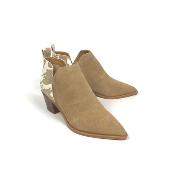 Satara Desert Multi Suede Cow Print Heel Booties