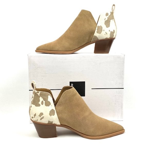 Satara Desert Multi Suede Cow Print Heel Booties