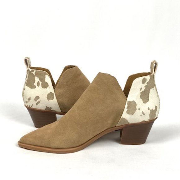 Satara Desert Multi Suede Cow Print Heel Booties