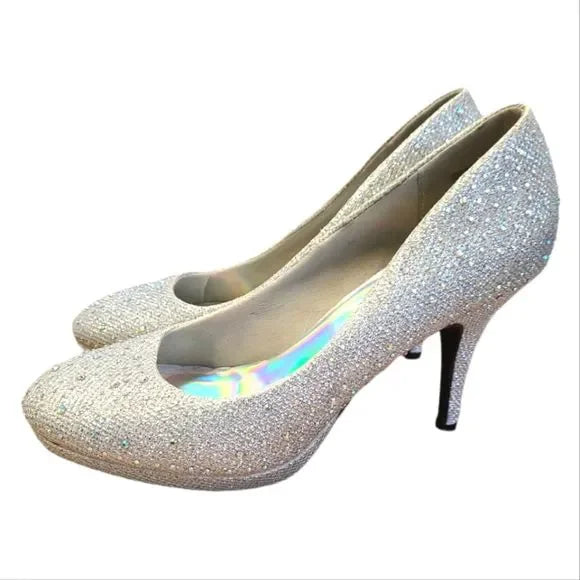 Silver Rhinestone Heels