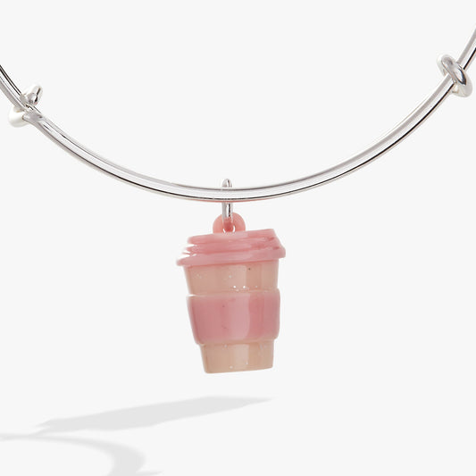 Pink Coffee To-Go Cup Resin Charm Bangle