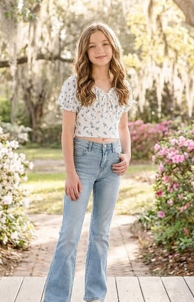 Blue Bonnets Peplum Top